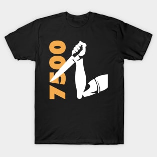 Squack code 7500 75 - man with knife T-Shirt